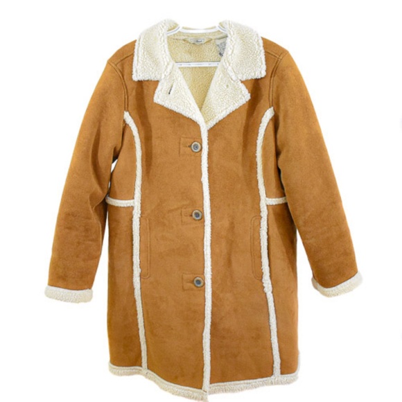 L.L. Bean Jackets & Blazers - LL Bean Women's Faux Suede Sherpa Lined Coat EUC